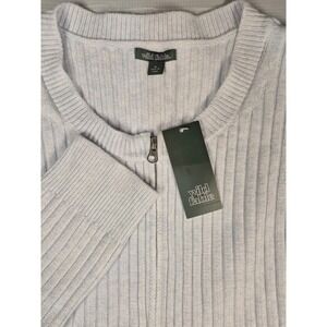 Wild Fable Women's Front Zip Sweater Size XL Long Sleeve Lt Gray Sku0065